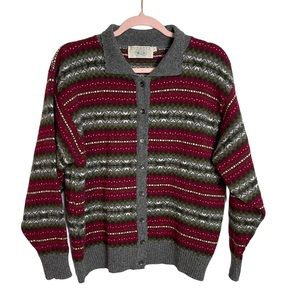 Blarney Woolen Mills lambswool cardigan maroon